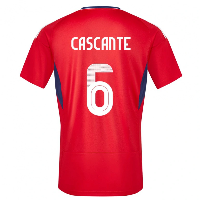 Danxen Mujer Camiseta Costa Rica Julio Cascante #6 Rojo 1ª Equipación 24-26 La Camisa