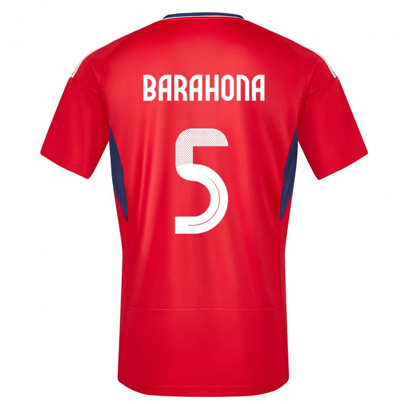 Danxen Mujer Camiseta Costa Rica Alberth Barahona #5 Rojo 1ª Equipación 24-26 La Camisa