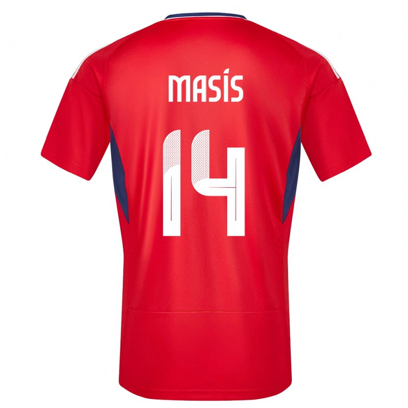 Danxen Mujer Camiseta Costa Rica Dylan Masís #14 Rojo 1ª Equipación 24-26 La Camisa