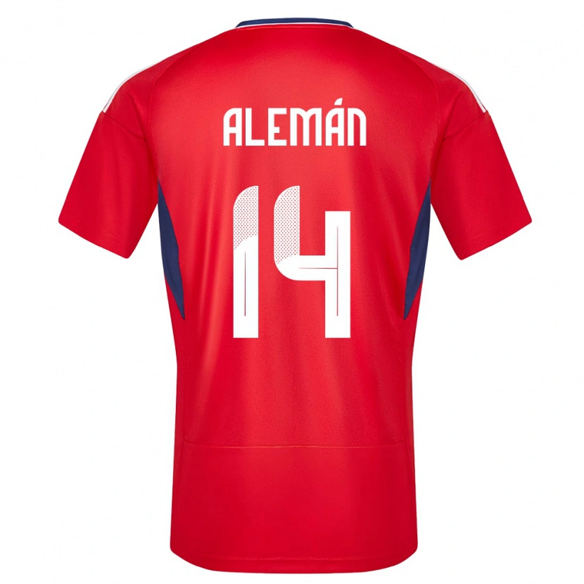 Danxen Mujer Camiseta Costa Rica Jeremy Alemán #14 Rojo 1ª Equipación 24-26 La Camisa