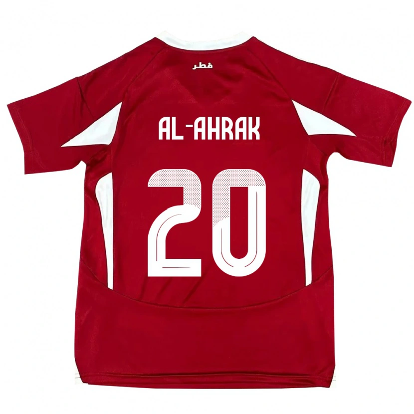 Danxen Mujer Camiseta Catar Abdullah Al-Ahrak #20 Rojo 1ª Equipación 24-26 La Camisa