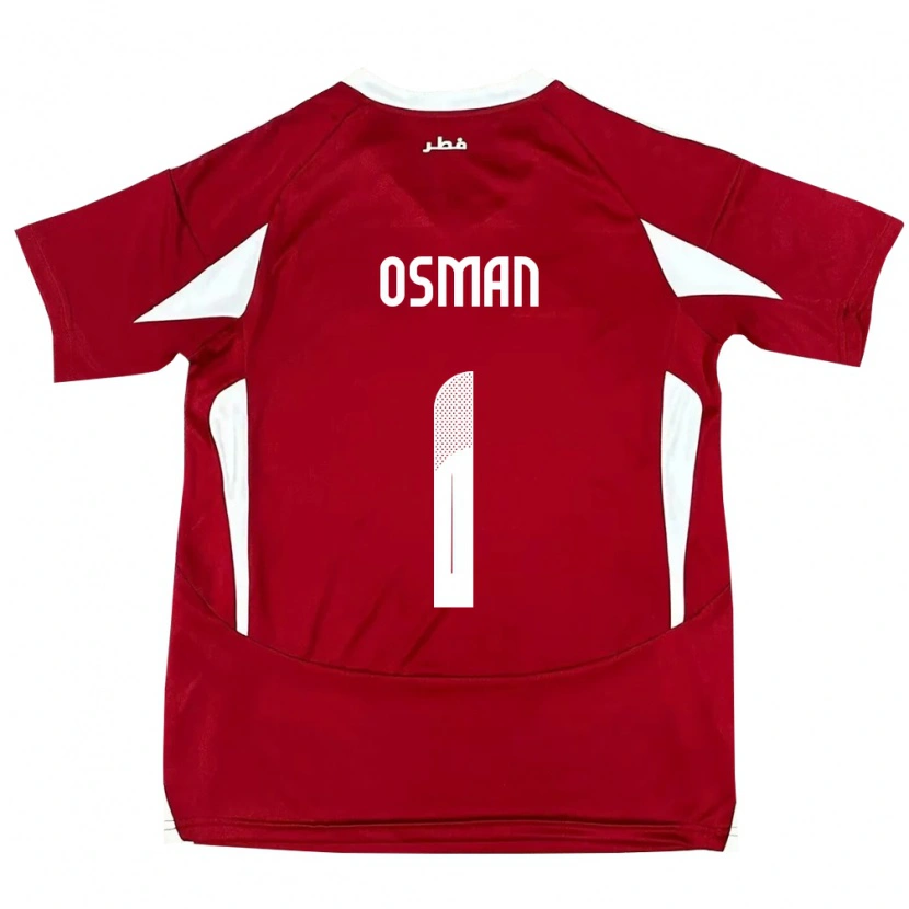 Danxen Mujer Camiseta Catar Abubaker Osman #1 Rojo 1ª Equipación 24-26 La Camisa