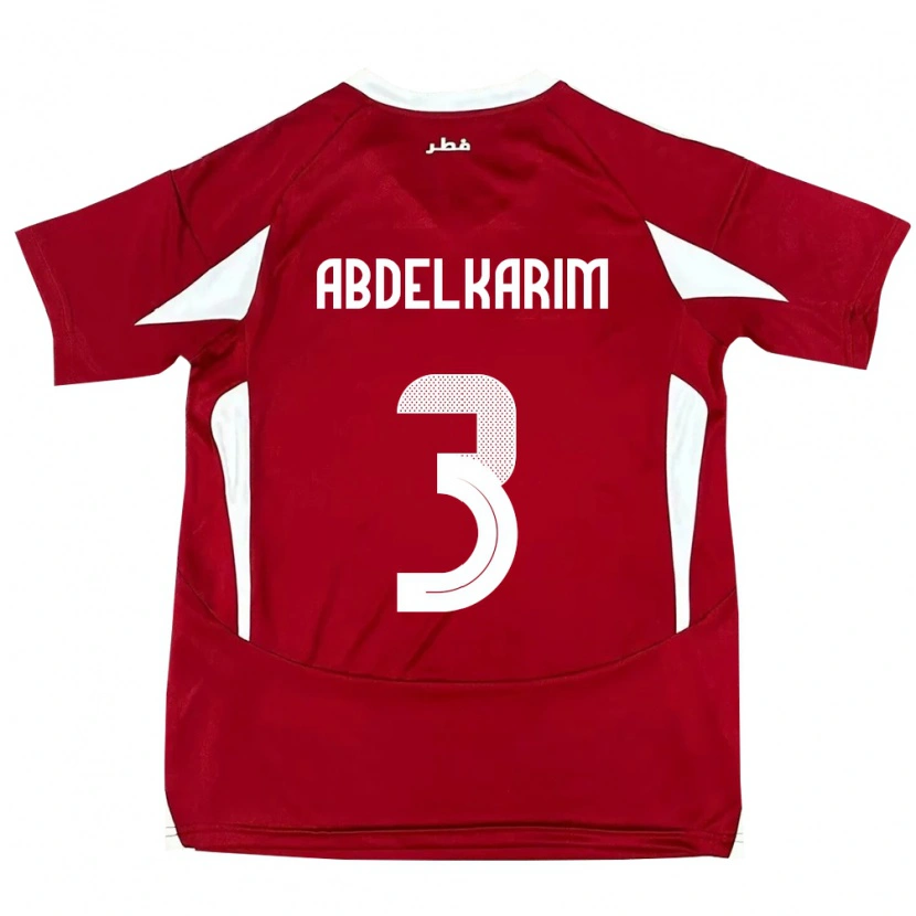 Danxen Mujer Camiseta Catar Abdelkarim Hassan #3 Rojo 1ª Equipación 24-26 La Camisa