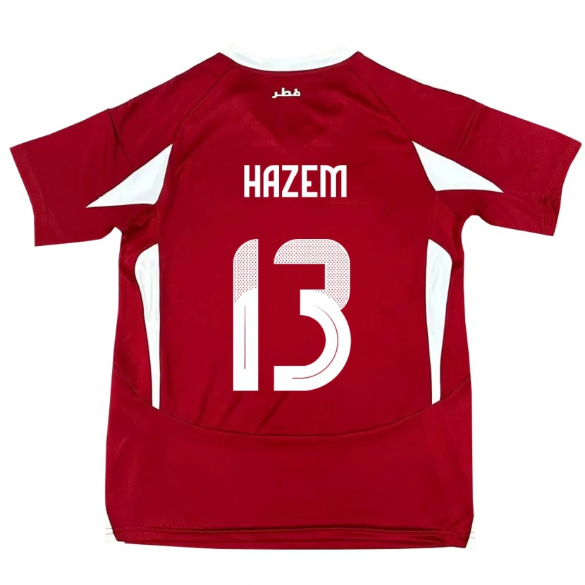 Danxen Mujer Camiseta Catar Hazem Shehata #13 Rojo 1ª Equipación 24-26 La Camisa