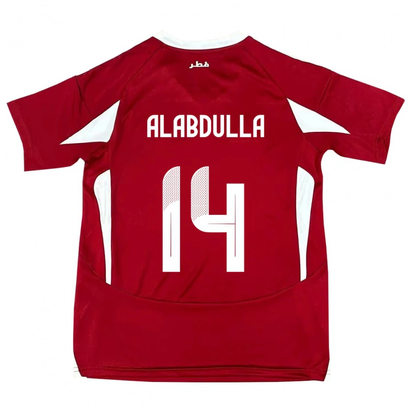 Danxen Mujer Camiseta Catar Moudhi Alabdulla #14 Rojo 1ª Equipación 24-26 La Camisa