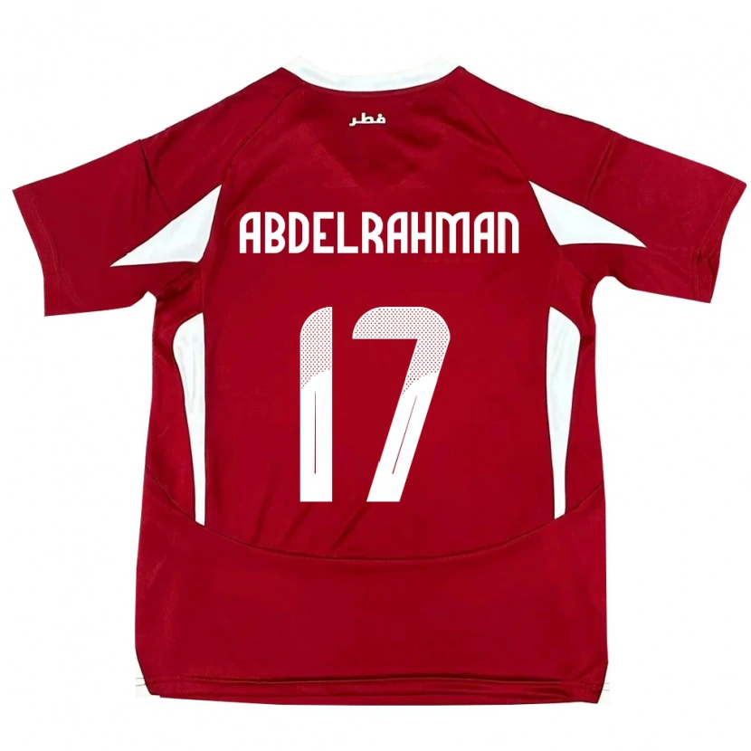 Danxen Mujer Camiseta Catar Abdelrahman Fahmi Moustafa #17 Rojo 1ª Equipación 24-26 La Camisa