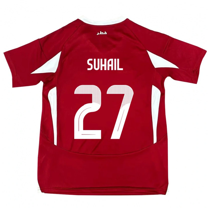 Danxen Mujer Camiseta Catar Ahmed Suhail #27 Rojo 1ª Equipación 24-26 La Camisa