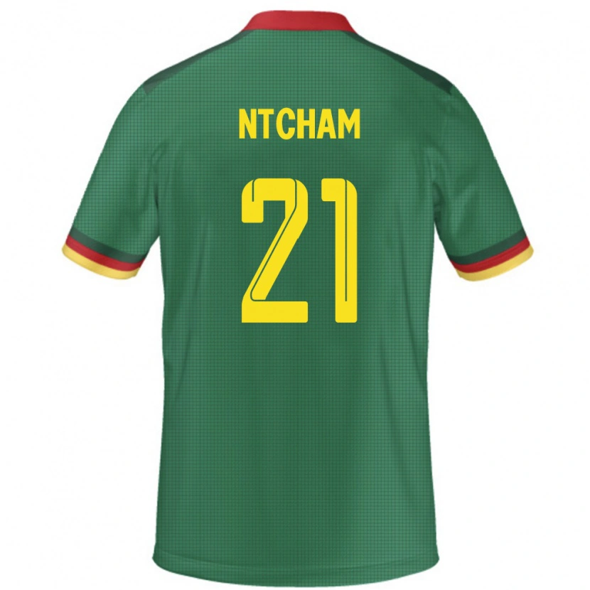 Danxen Mujer Camiseta Camerún Olivier Ntcham #21 Verde 1ª Equipación 24-26 La Camisa