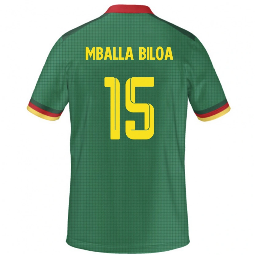 Danxen Mujer Camiseta Camerún Jules Victor Mballa Biloa #15 Verde 1ª Equipación 24-26 La Camisa