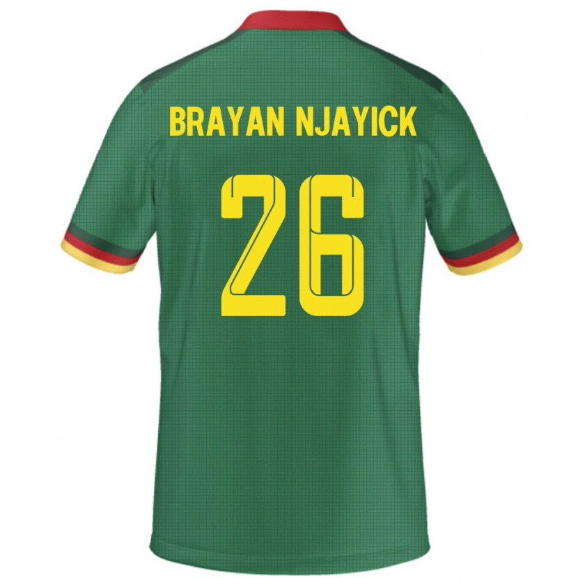 Danxen Mujer Camiseta Camerún Fils Brayan Njayick #26 Verde 1ª Equipación 24-26 La Camisa