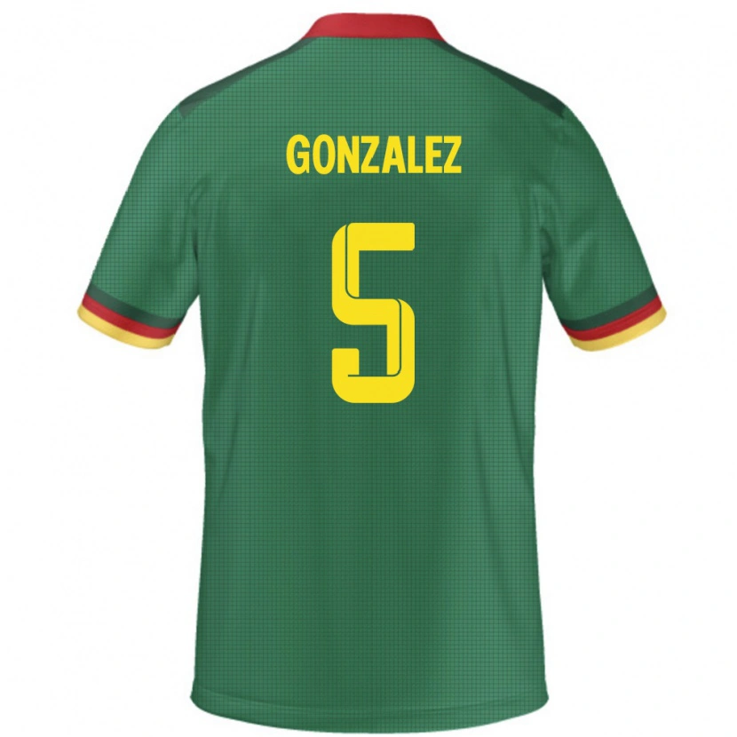 Danxen Mujer Camiseta Camerún Oumar Gonzalez #5 Verde 1ª Equipación 24-26 La Camisa