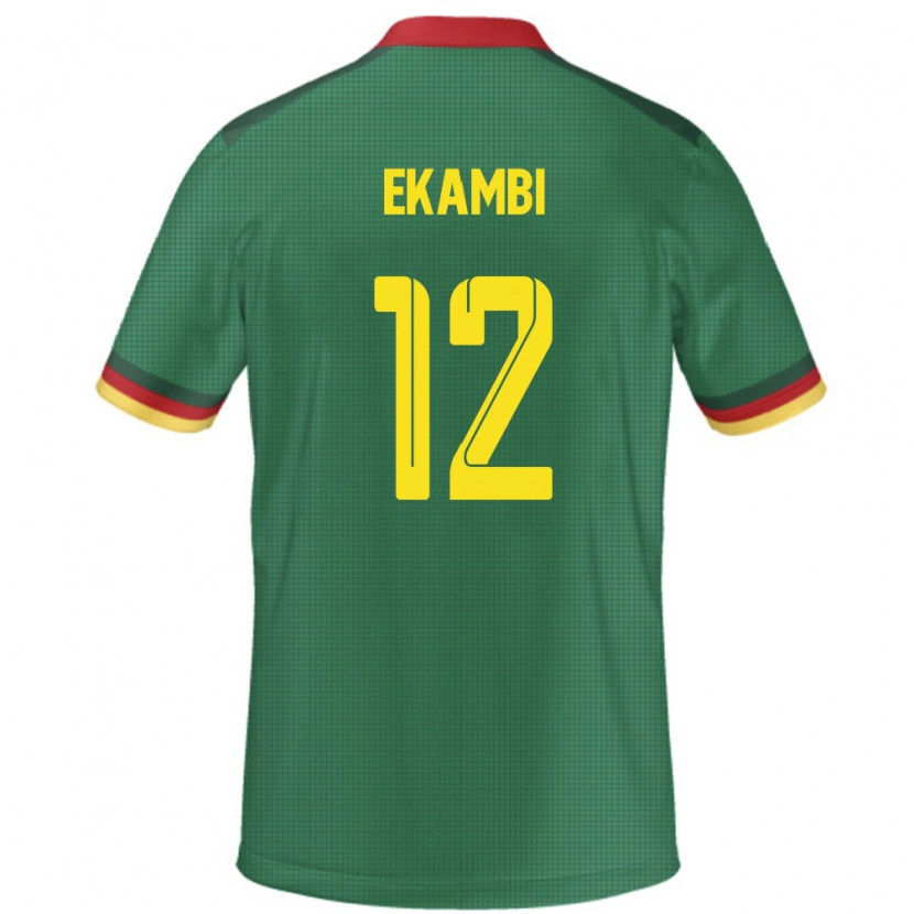 Danxen Mujer Camiseta Camerún Karl Toko Ekambi #12 Verde 1ª Equipación 24-26 La Camisa