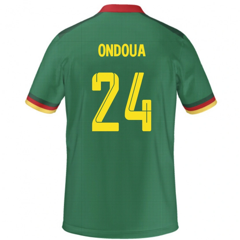 Danxen Mujer Camiseta Camerún Gael Ondoua #24 Verde 1ª Equipación 24-26 La Camisa