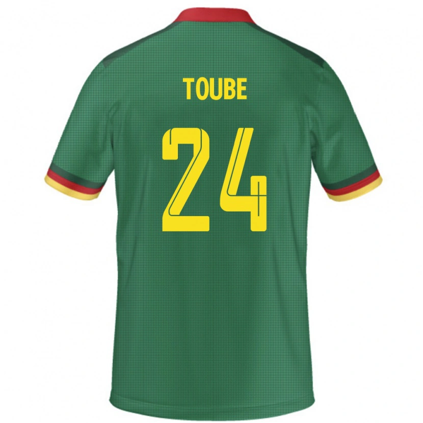 Danxen Mujer Camiseta Camerún Godefroy Toube #24 Verde 1ª Equipación 24-26 La Camisa