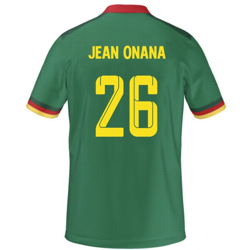 Danxen Mujer Camiseta Camerún Jean Onana #26 Verde 1ª Equipación 24-26 La Camisa