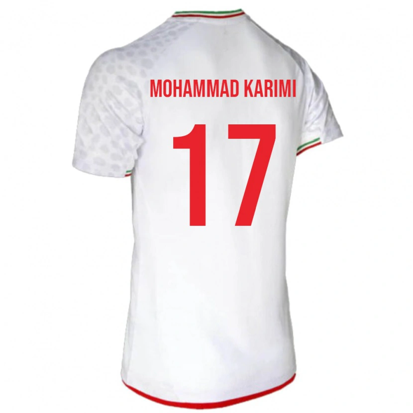 Danxen Mujer Camiseta Irán Seyed Mohammad Karimi #17 Blanco 1ª Equipación 24-26 La Camisa