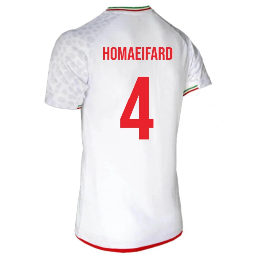 Danxen Mujer Camiseta Irán Alireza Homaeifard #4 Blanco 1ª Equipación 24-26 La Camisa