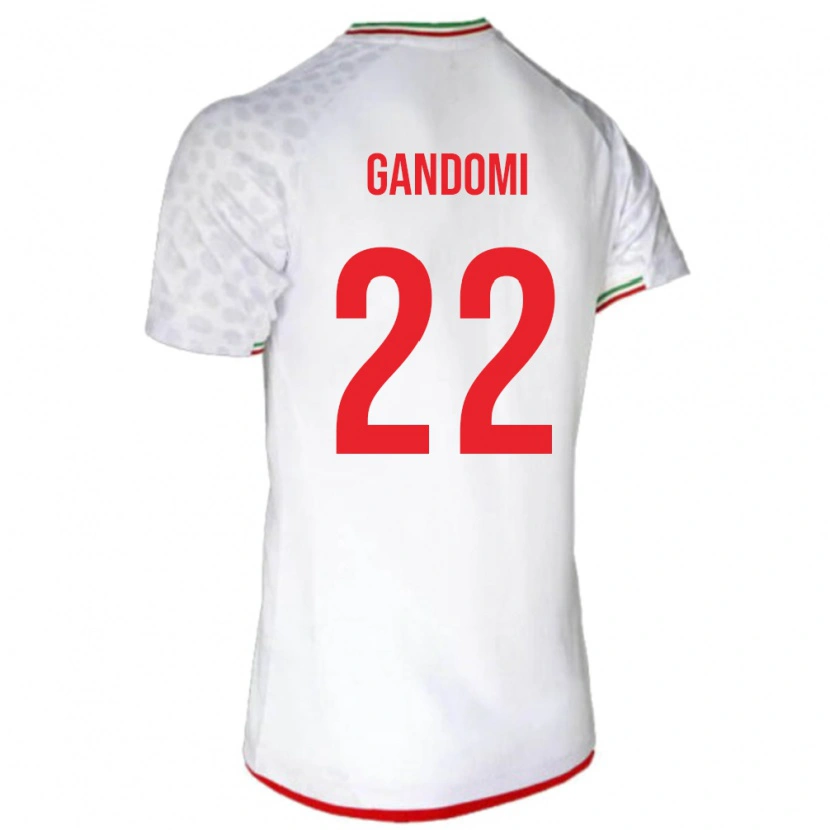 Danxen Mujer Camiseta Irán Mohammad Gandomi #22 Blanco 1ª Equipación 24-26 La Camisa