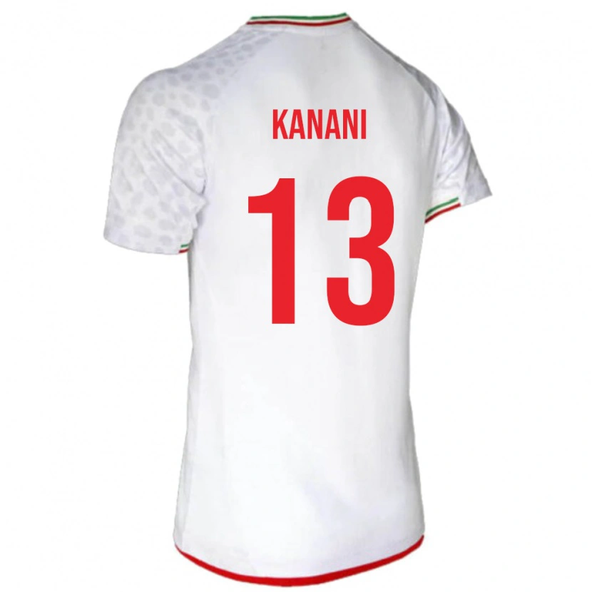 Danxen Mujer Camiseta Irán Hossein Kanani #13 Blanco 1ª Equipación 24-26 La Camisa