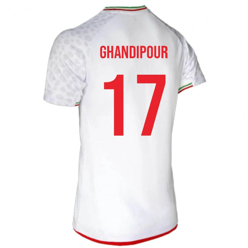 Danxen Mujer Camiseta Irán Reza Ghandipour #17 Blanco 1ª Equipación 24-26 La Camisa