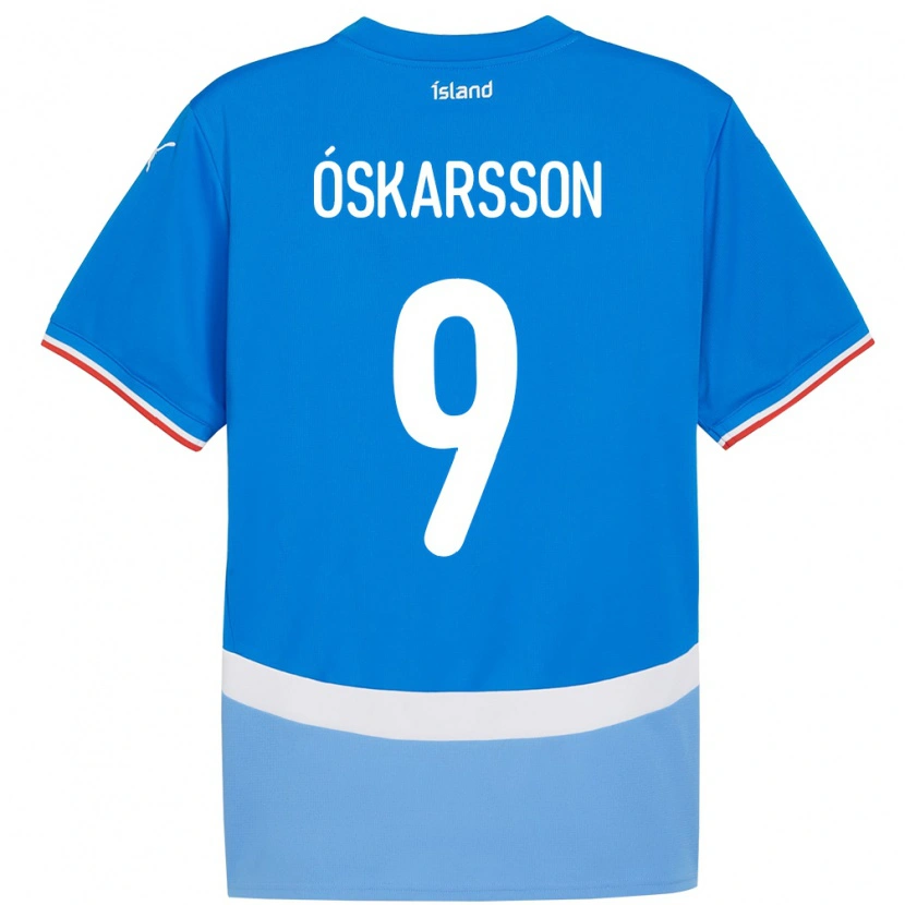 Danxen Mujer Camiseta Islandia Orri Óskarsson #9 Azul 1ª Equipación 24-26 La Camisa