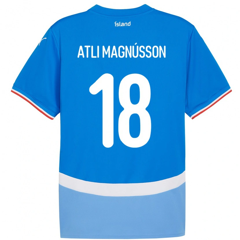 Danxen Mujer Camiseta Islandia Saevar Atli Magnússon #18 Azul 1ª Equipación 24-26 La Camisa
