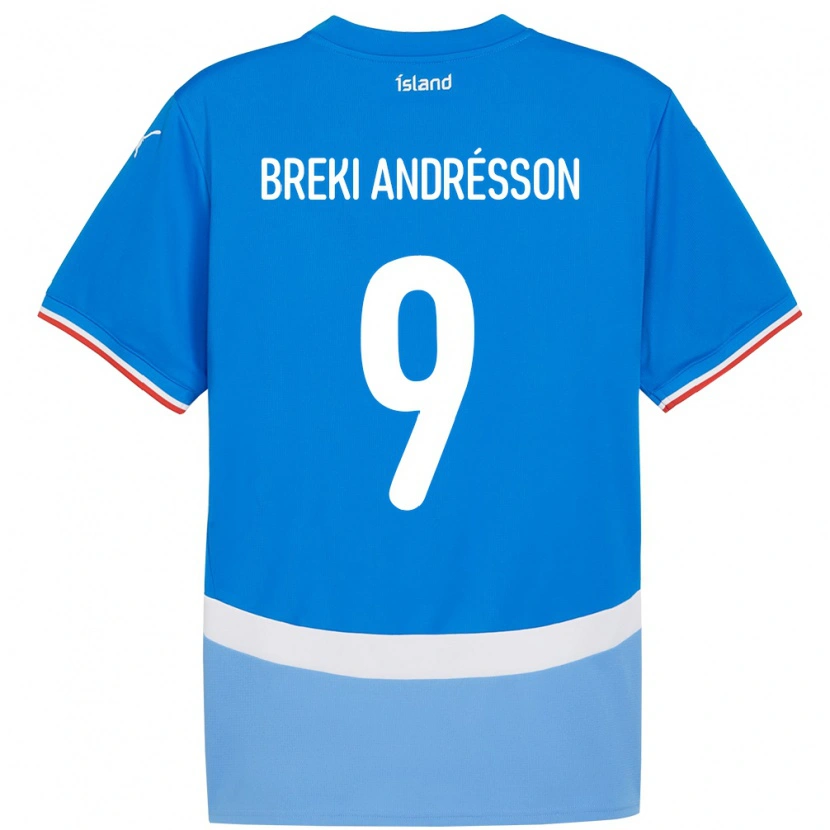 Danxen Mujer Camiseta Islandia Benoný Breki Andrésson #9 Azul 1ª Equipación 24-26 La Camisa