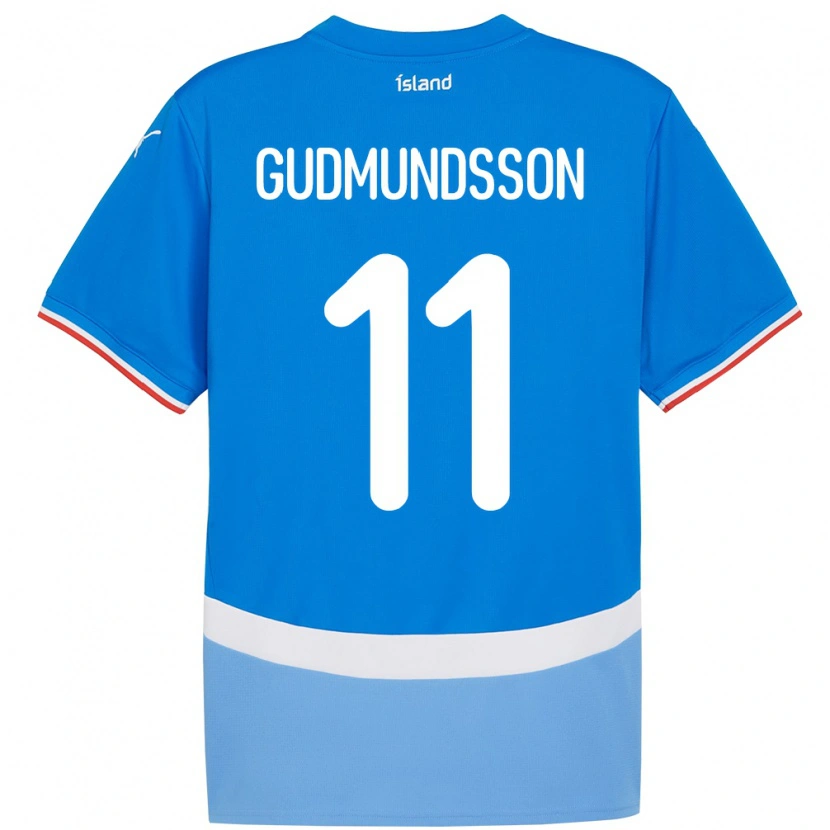 Danxen Mujer Camiseta Islandia Galdur Gudmundsson #11 Azul 1ª Equipación 24-26 La Camisa