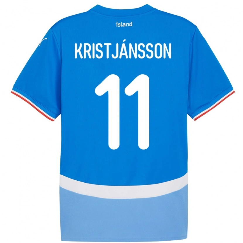 Danxen Mujer Camiseta Islandia Tómas Óli Kristjánsson #11 Azul 1ª Equipación 24-26 La Camisa