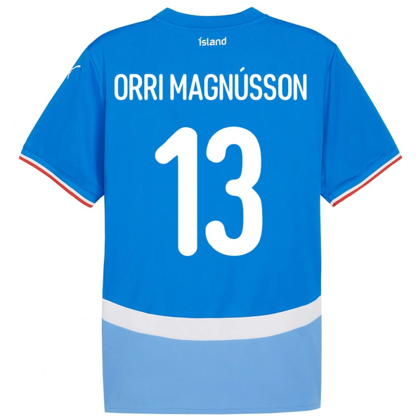 Danxen Mujer Camiseta Islandia Ásgeir Orri Magnússon #13 Azul 1ª Equipación 24-26 La Camisa