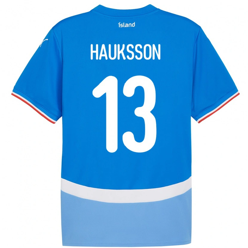 Danxen Mujer Camiseta Islandia Bjarki Hauksson #13 Azul 1ª Equipación 24-26 La Camisa