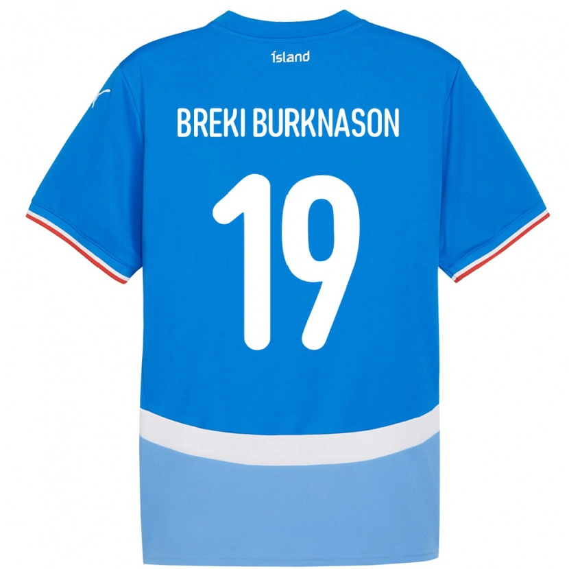 Danxen Mujer Camiseta Islandia Birnir Breki Burknason #19 Azul 1ª Equipación 24-26 La Camisa