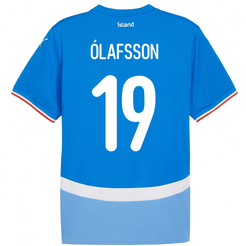 Danxen Mujer Camiseta Islandia Sigurdur Stefán Ólafsson #19 Azul 1ª Equipación 24-26 La Camisa