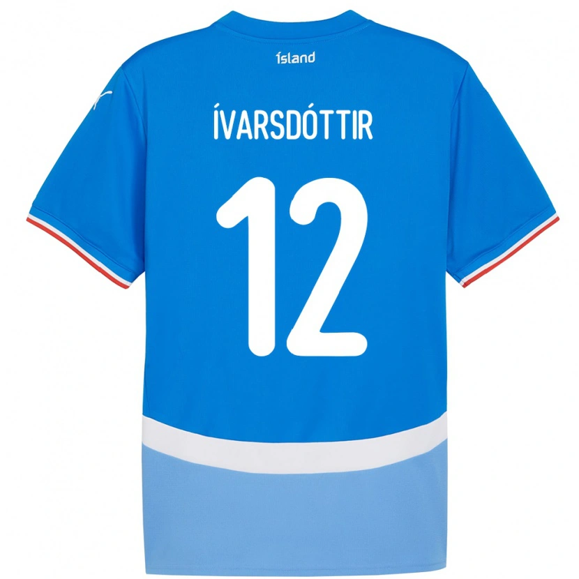 Danxen Mujer Camiseta Islandia Telma Ívarsdóttir #12 Azul 1ª Equipación 24-26 La Camisa