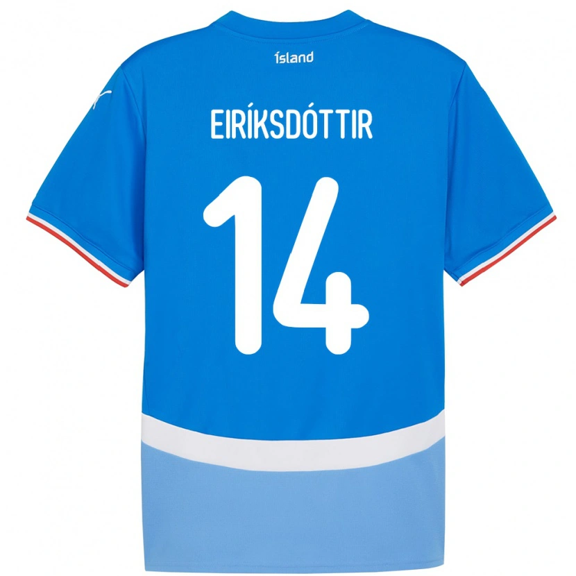 Danxen Mujer Camiseta Islandia Hlín Eiríksdóttir #14 Azul 1ª Equipación 24-26 La Camisa