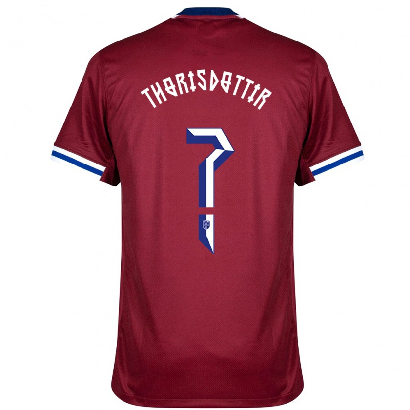 Danxen Mujer Camiseta Noruega Maria Thorisdottir #0 Rojo Azul Blanco 1ª Equipación 24-26 La Camisa