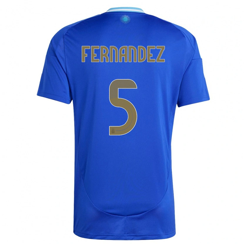 Danxen Mujer Camiseta Argentina Ezequiel Fernández #5 Azul 2ª Equipación 24-26 La Camisa
