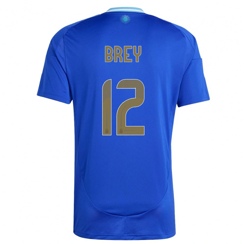 Danxen Mujer Camiseta Argentina Leandro Brey #12 Azul 2ª Equipación 24-26 La Camisa