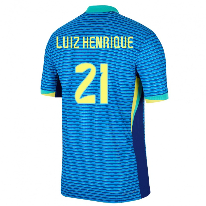 Danxen Mujer Camiseta Brasil Luiz Henrique #21 Azul 2ª Equipación 24-26 La Camisa