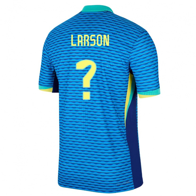 Danxen Mujer Camiseta Brasil Larson #0 Azul 2ª Equipación 24-26 La Camisa