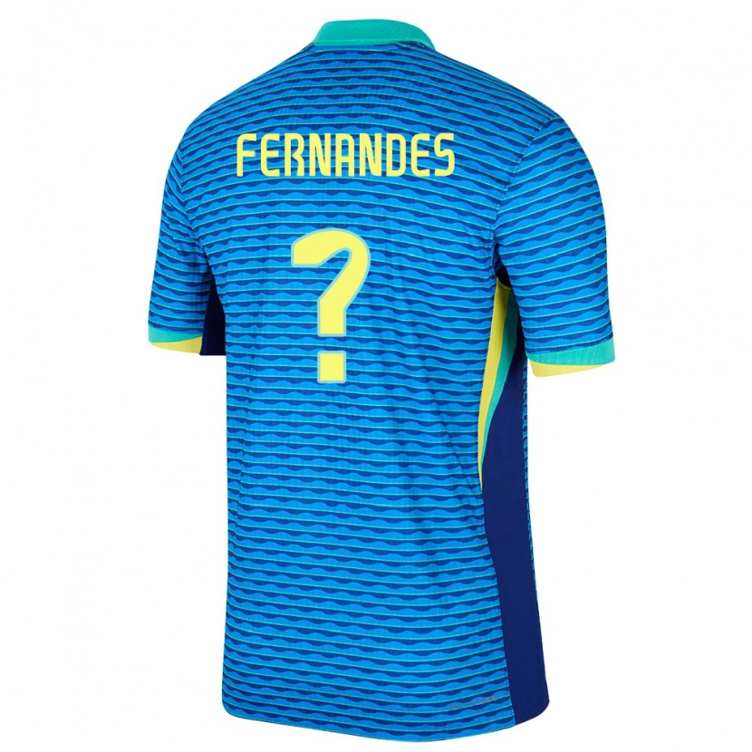 Danxen Mujer Camiseta Brasil Nathan Fernandes #0 Azul 2ª Equipación 24-26 La Camisa