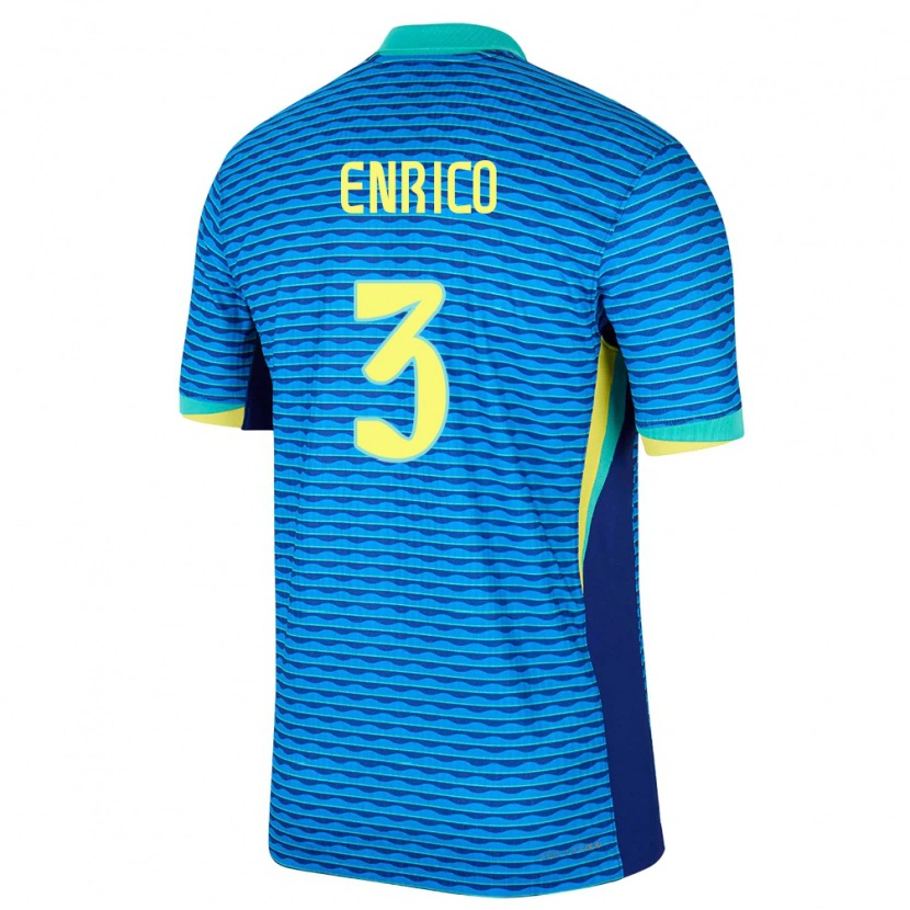 Danxen Mujer Camiseta Brasil Enrico #3 Azul 2ª Equipación 24-26 La Camisa