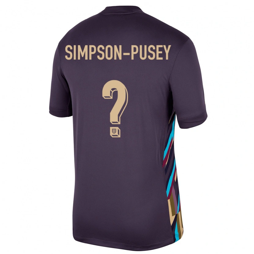 Danxen Mujer Camiseta Inglaterra Jahmai Simpson-Pusey #0 Pasa Oscura 2ª Equipación 24-26 La Camisa