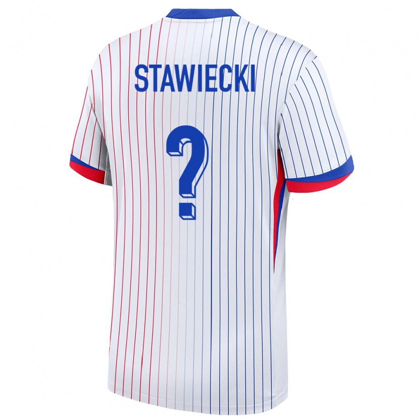 Danxen Mujer Camiseta Francia Jules Stawiecki #0 Blanco 2ª Equipación 24-26 La Camisa