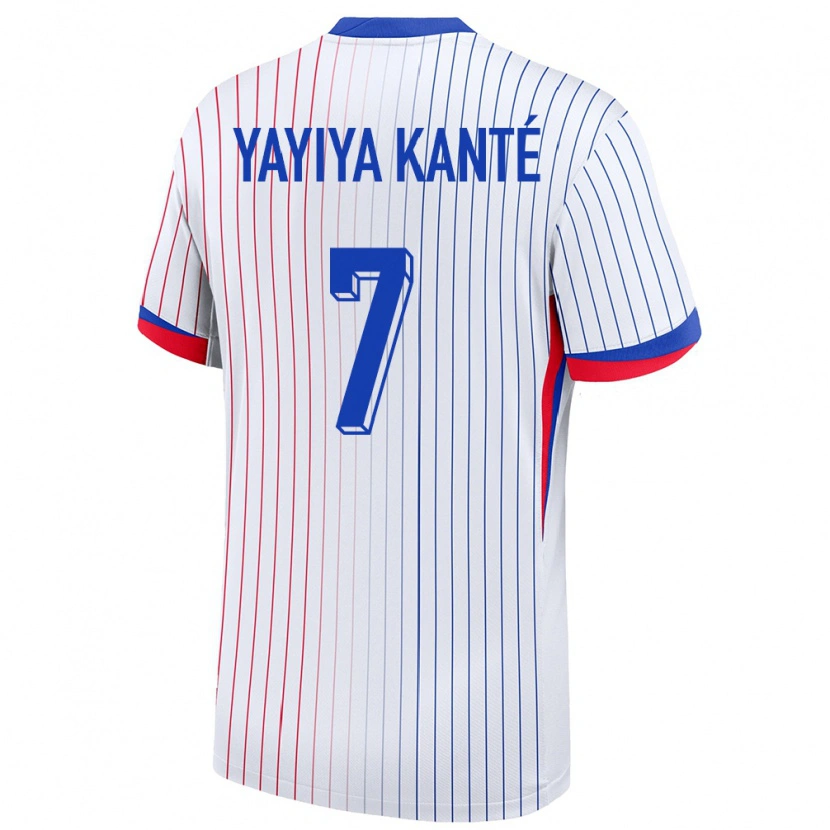 Danxen Mujer Camiseta Francia Ibrahim Yayiya Kanté #7 Blanco 2ª Equipación 24-26 La Camisa