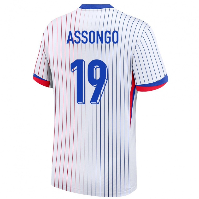 Danxen Mujer Camiseta Francia Ilan Assongo #19 Blanco 2ª Equipación 24-26 La Camisa