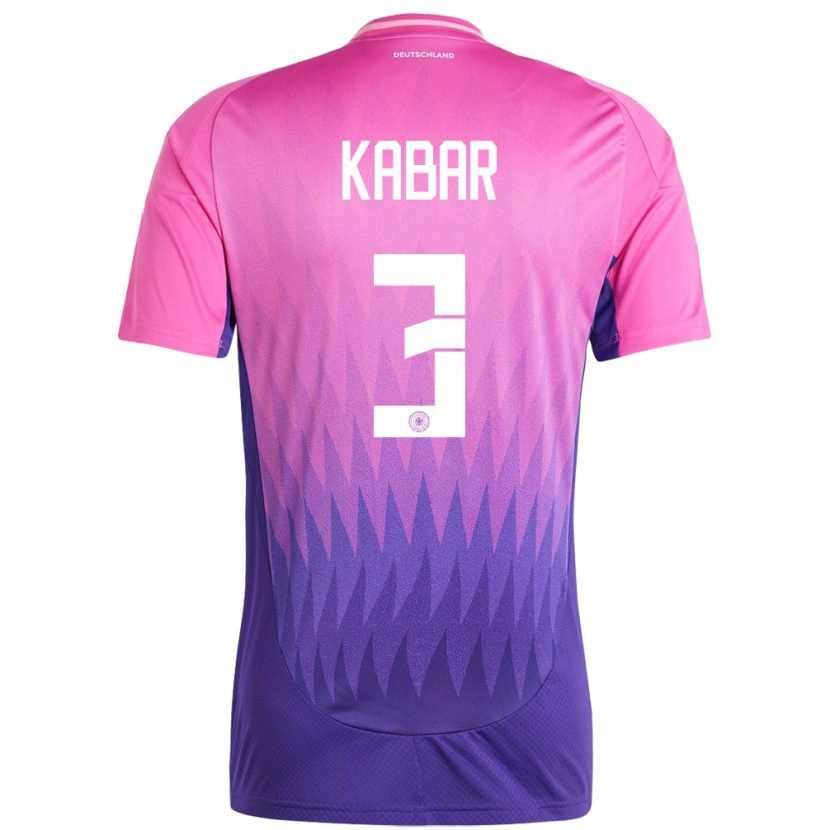 Danxen Mujer Camiseta Alemania Almugera Kabar #3 Rosado Morado 2ª Equipación 24-26 La Camisa