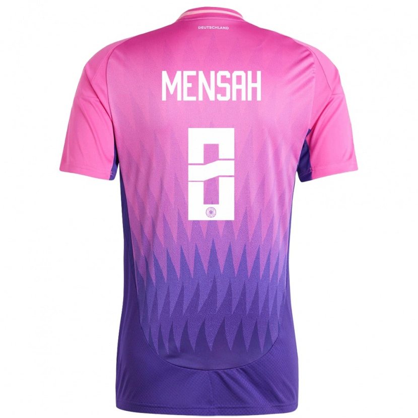 Danxen Mujer Camiseta Alemania Naba Mensah #8 Rosado Morado 2ª Equipación 24-26 La Camisa