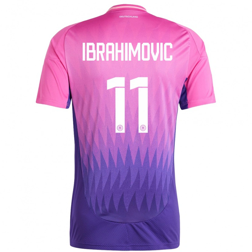 Danxen Mujer Camiseta Alemania Arijon Ibrahimovic #11 Rosado Morado 2ª Equipación 24-26 La Camisa