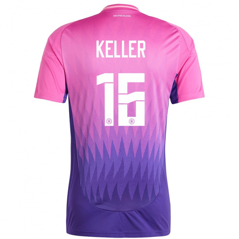 Danxen Mujer Camiseta Alemania Noah Keller #16 Rosado Morado 2ª Equipación 24-26 La Camisa